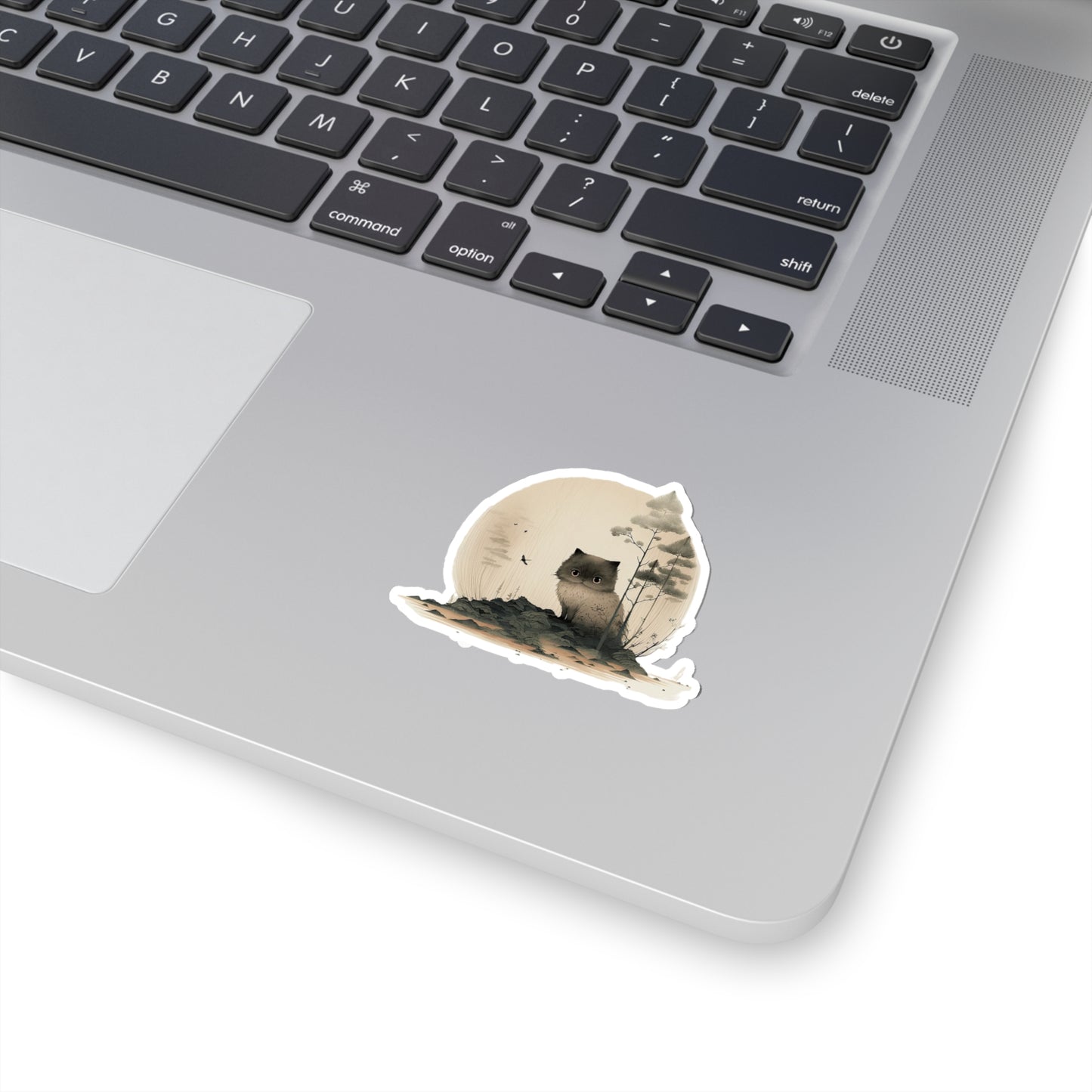Cat in Forest Kiss-Cut Sticker - Nature's Whiskers