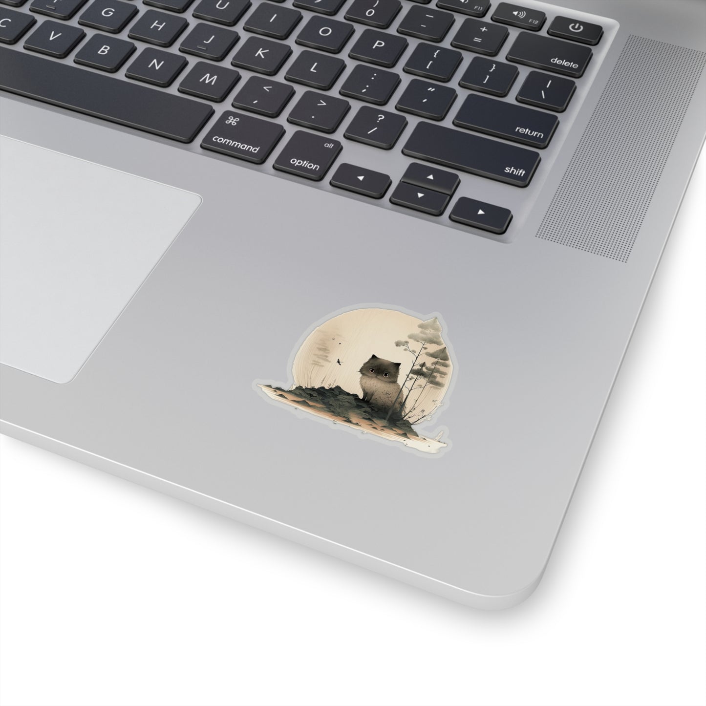Cat in Forest Kiss-Cut Sticker - Nature's Whiskers