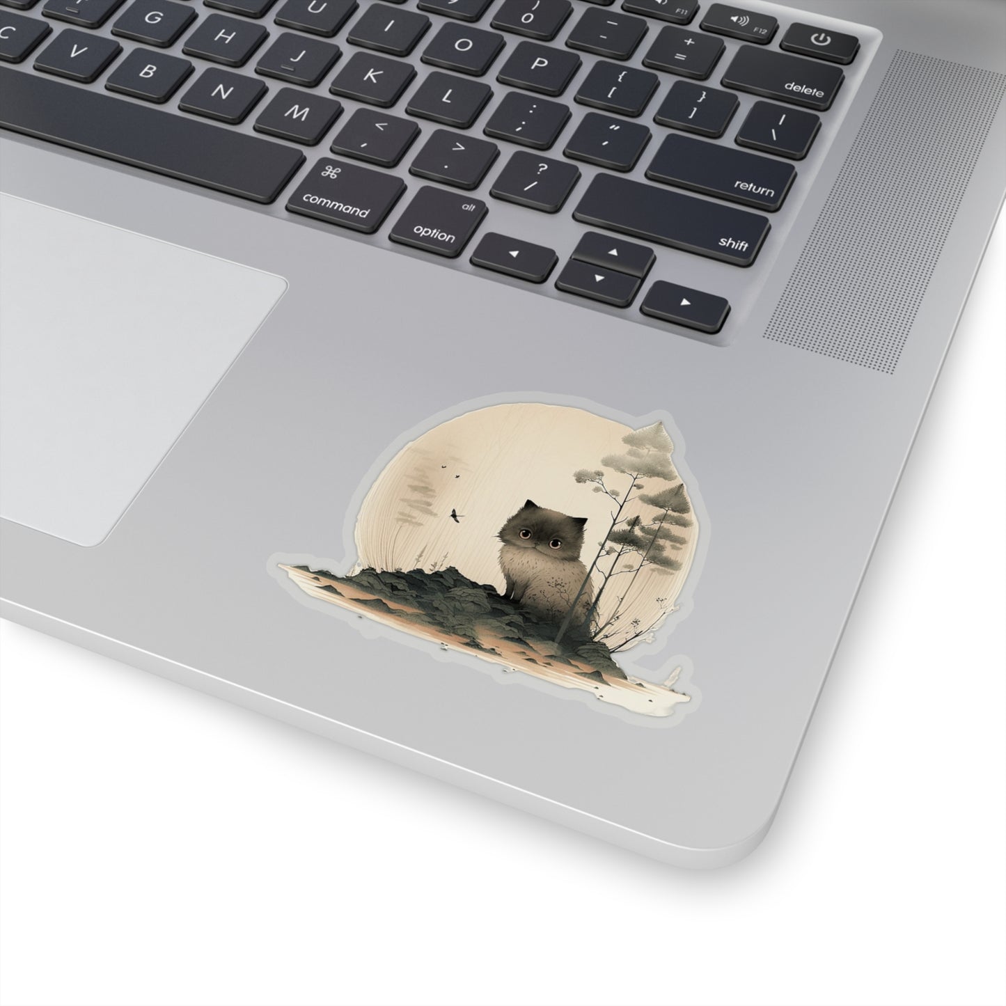 Cat in Forest Kiss-Cut Sticker - Nature's Whiskers