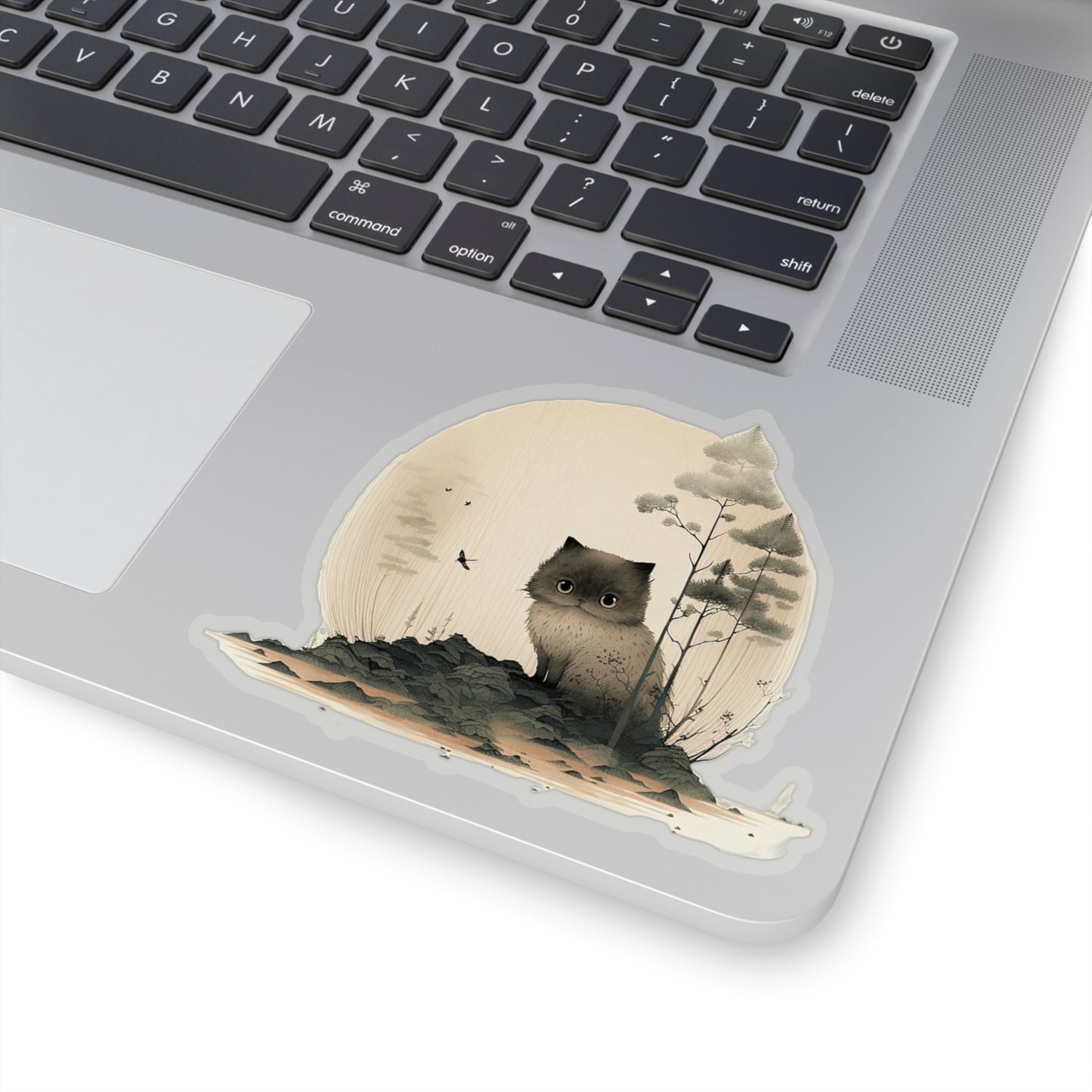 Cat in Forest Kiss-Cut Sticker - Nature's Whiskers
