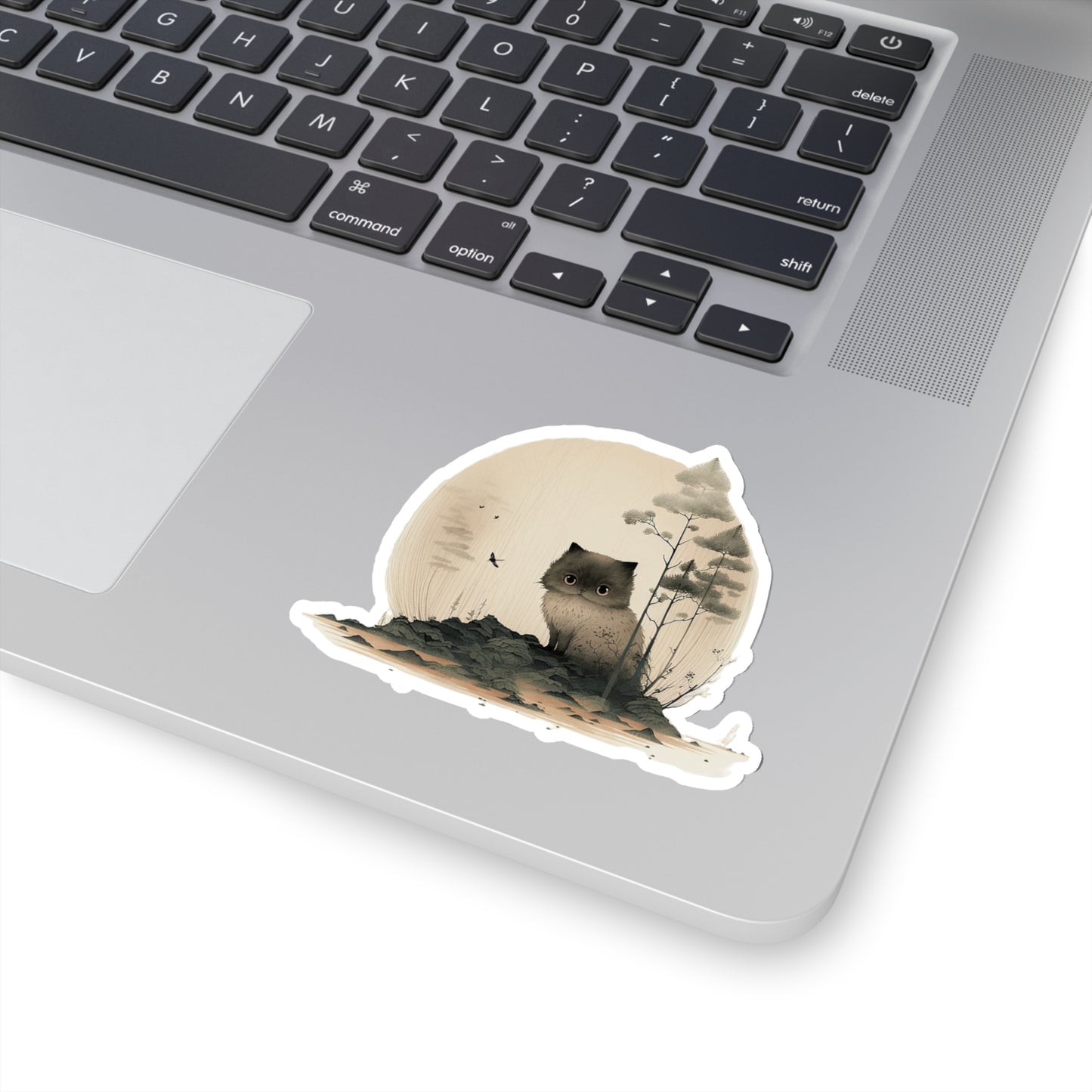 Cat in Forest Kiss-Cut Sticker - Nature's Whiskers
